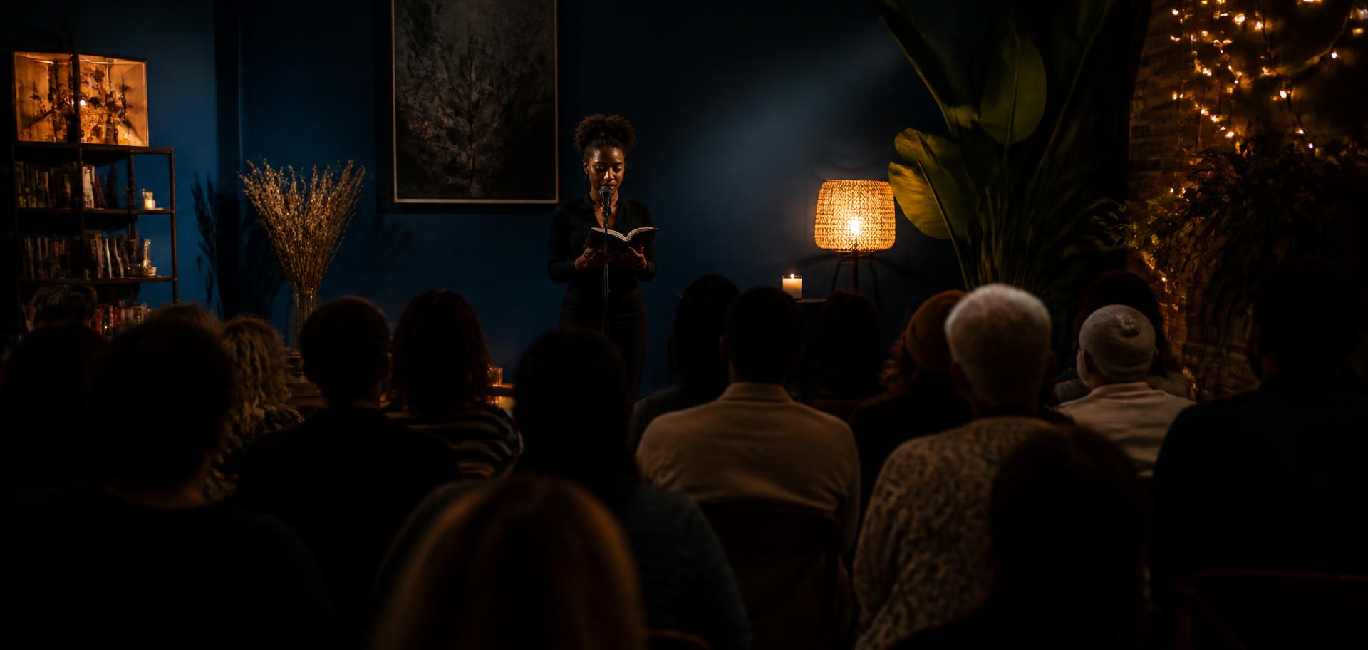 An intimate poetry reading evening